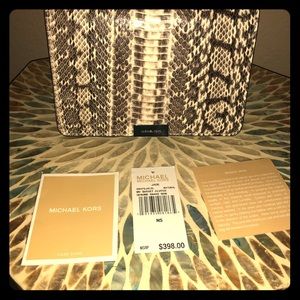 MK Jade Snakeskin Clutch